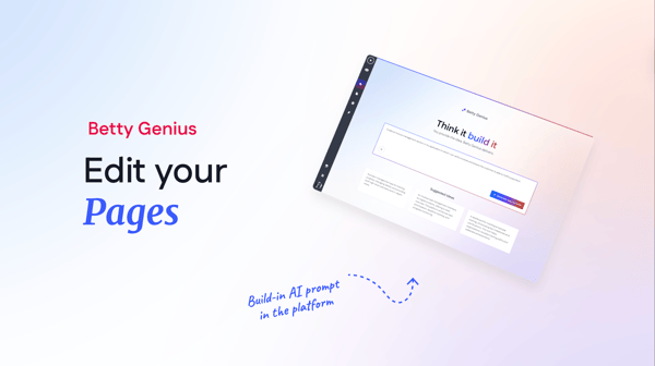 Editing your pages - Betty Genius